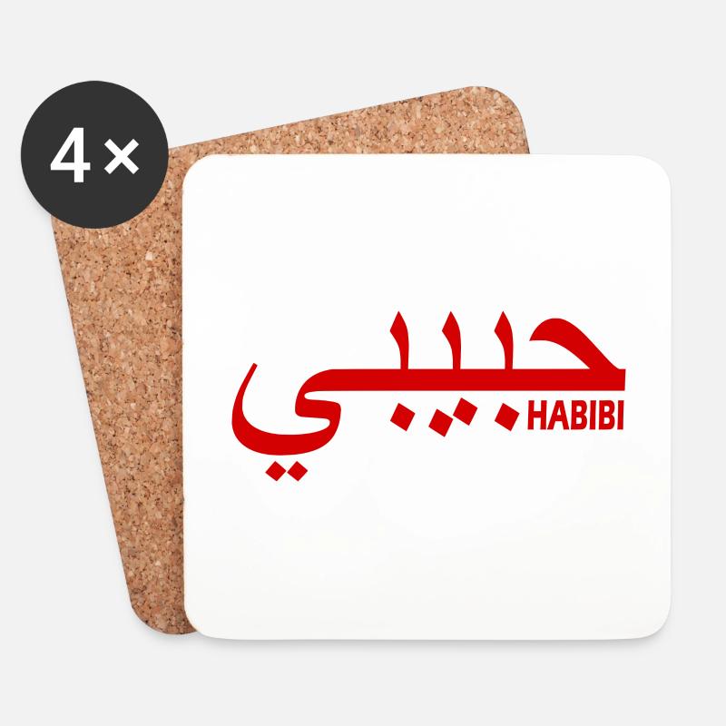 Habibi - Untersetzer (4er-Set) - Weiß