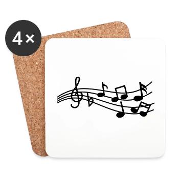 Musiknoten zeichen - Untersetzer (4er-Set) - Weiß - Vorne