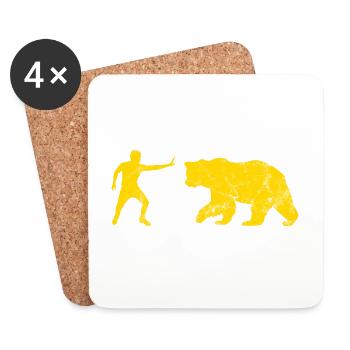 Stop Bär - Untersetzer (4er-Set) - Weiß - Vorne