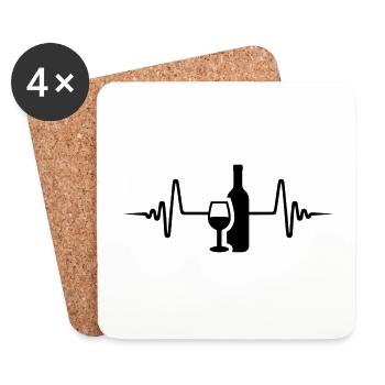 Wein Icon Puls - Untersetzer (4er-Set) - Weiß - Vorne