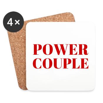 Power Couple - Dessous de verre (lot de 4) - blanc - Devant