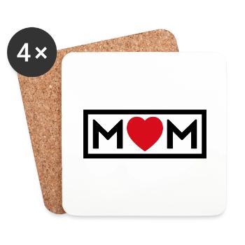 Maman - Dessous de verre (lot de 4) - blanc - Devant