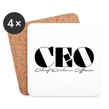 CEO Chief Unicorn Officer - Coasters (set of 4) - white - Front