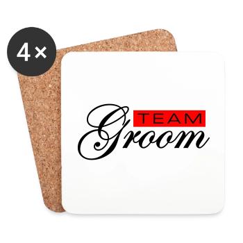 Team Bräutigam Hochzeit - Untersetzer (4er-Set) - Weiß - Vorne
