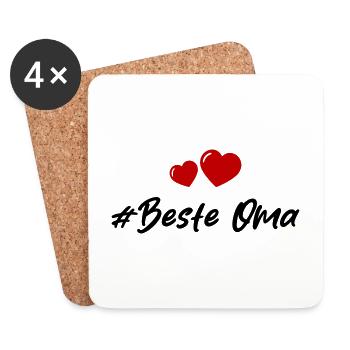 Beste Oma Herzen Liebe - Untersetzer (4er-Set) - Weiß - Vorne