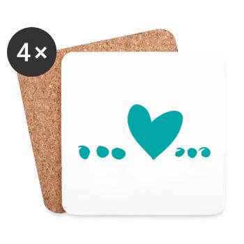 Symbol Herz Liebe blau - Untersetzer (4er-Set) - Weiß - Vorne