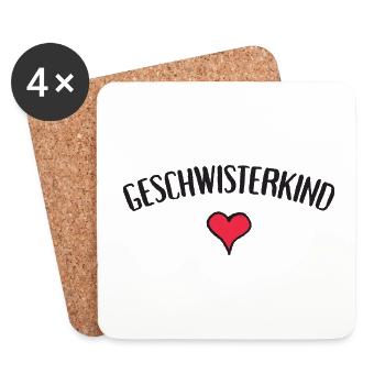 Sibling Heart T-Shirt - Coasters (set of 4) - white - Front
