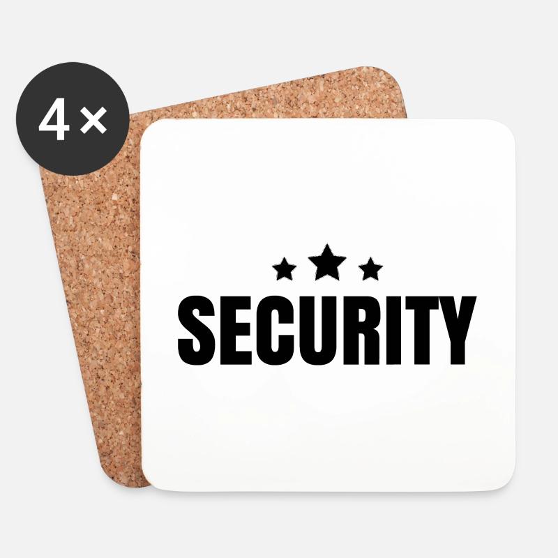 Sicherheit Wachmann Security Sicherheitsdienst - Untersetzer (4er-Set) - Weiß