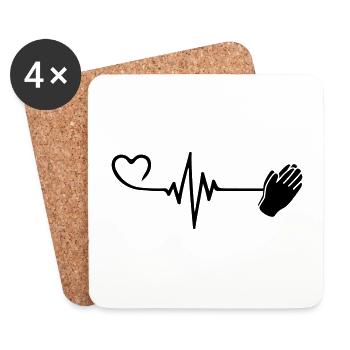 Pouls de prière Amour du cœur - Dessous de verre (lot de 4) - blanc - Devant