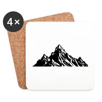 Mountains Nature Silhouette - Coasters (set of 4) - white - Front