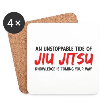 BJJ Jiu Jitsu - Untersetzer (4er-Set) - Weiß - Vorne