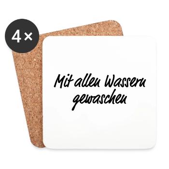 Mit allen Wassern gewaschen - Untersetzer (4er-Set) - Weiß - Vorne