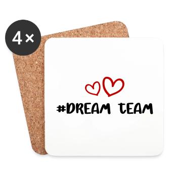 Dream Team Heart Love - Coasters (set of 4) - white - Front