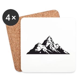 Berge Alpen Symbol - Untersetzer (4er-Set) - Weiß - Vorne