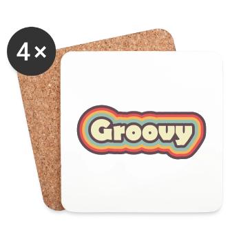 Groovy - Coasters (set of 4) - white - Front