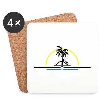 Palm trees symbol island summer - Coasters (set of 4) - white - Front