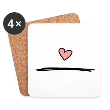 herz symbol linie liebe - Untersetzer (4er-Set) - Weiß - Vorne