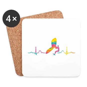 Wing Surfer Wingsurfing Retro Slide Wing - Coasters (set of 4) - white - Front