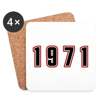 1971 Year Number - Coasters (set of 4) - white - Front