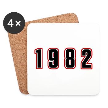 Numéro de l’année 1982 - Dessous de verre (lot de 4) - blanc - Devant