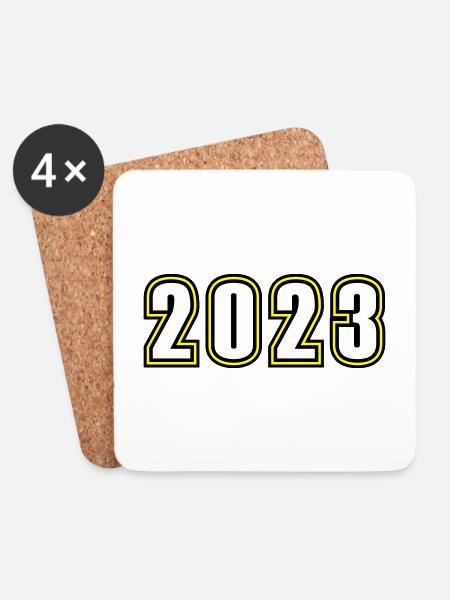 2023 Jahr - Untersetzer (4er-Set) - Weiß