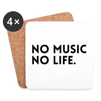 No music - No life. - Coasters (set of 4) - white - Front