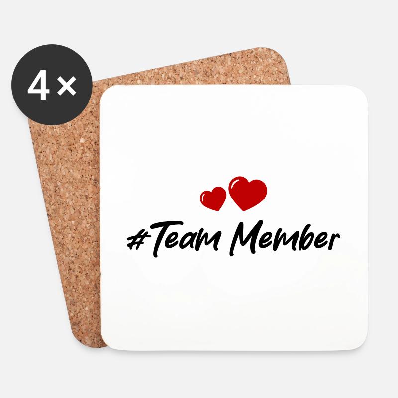 Team Mitglied Herz Liebe - Untersetzer (4er-Set) - Weiß