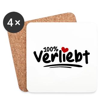 100% In Love Love Saint Valentin - Dessous de verre (lot de 4) - blanc - Devant