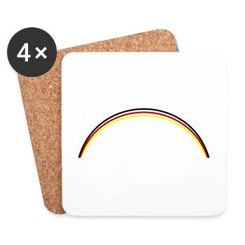 Germany Flag Symbol Line - Coasters (set of 4) - white - Front