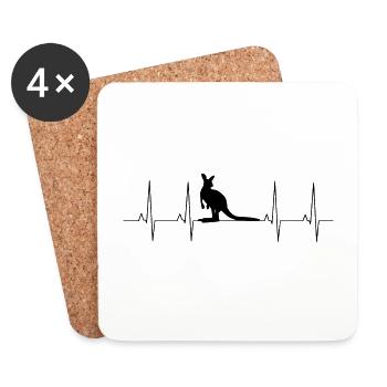 Kangaroo kangaroo girl woman australia gift - Coasters (set of 4) - white - Front
