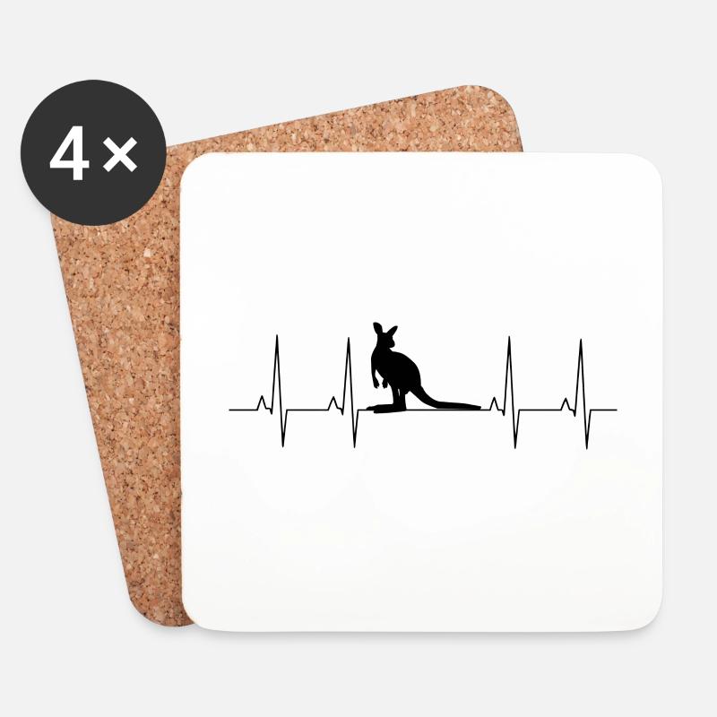 Känguru Kängurus Mädchen Frau Australien Geschenk - Untersetzer (4er-Set) - Weiß