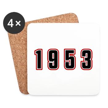 1953 Year Number - Coasters (set of 4) - white - Front