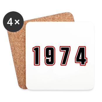 Numéro de l’année 1974 - Dessous de verre (lot de 4) - blanc - Devant