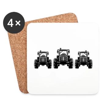 Tractor Farmer Farmer Symbol - Coasters (set of 4) - white - Front