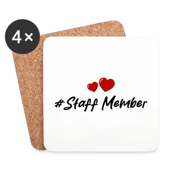 Staff Member Heart Love - Coasters (set of 4) - white - Front