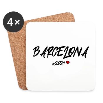 Barcelona 2024 Heart - Coasters (set of 4) - white - Front