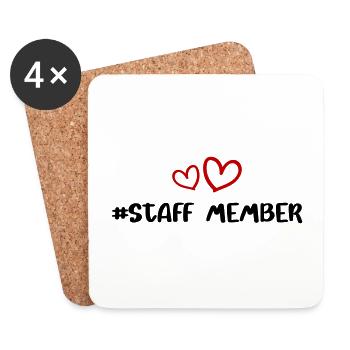 Staff Member Heart Love - Coasters (set of 4) - white - Front