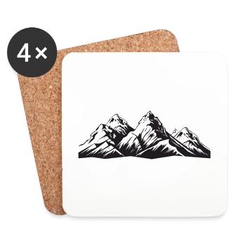 Mountains Symbol Icon - Coasters (set of 4) - white - Front