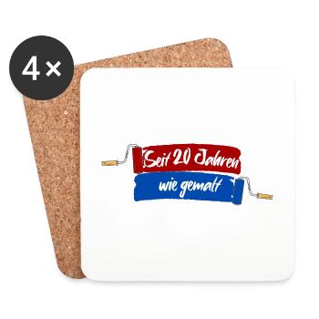 For 20 years as if painted - 20th birthday anniversary - Coasters (set of 4) - white - Front