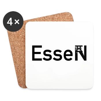 Essen Skyline town sign with Z. Zollverein - Coasters (set of 4) - white - Front