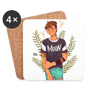 Moon Boy - Dessous de verre (lot de 4) - blanc - Devant