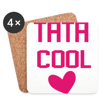 TATA COOL COEUR - Dessous de verre (lot de 4) - blanc - Devant