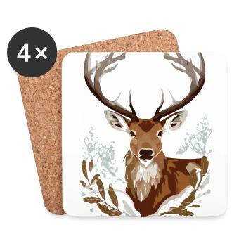 Deer - Coasters (set of 4) - white - Front