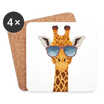 Griaffe with sunglasses - Coasters (set of 4) - white - Front