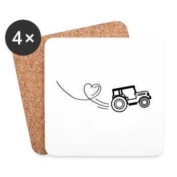traktor herz - Untersetzer (4er-Set) - Weiß - Vorne
