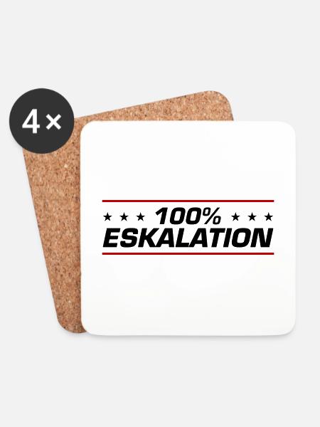 Eskalation 100% - Untersetzer (4er-Set) - Weiß