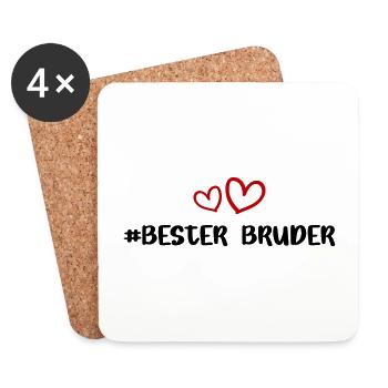 Bester Bruder Herz Liebe - Untersetzer (4er-Set) - Weiß - Vorne
