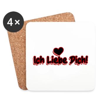 I Love You Saying Valentine's Day - Coasters (set of 4) - white - Front