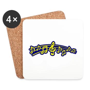 Notes de musique Symbole Musique - Dessous de verre (lot de 4) - blanc - Devant