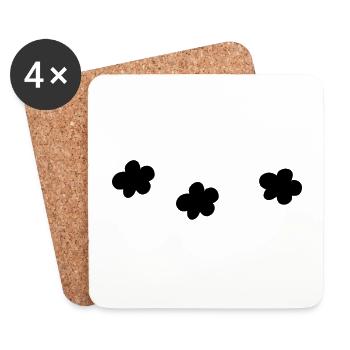 Icône En Forme De Fleur Trois Fleurs - Dessous de verre (lot de 4) - blanc - Devant